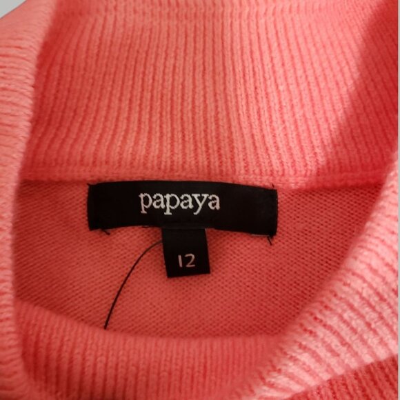 Papaya Mock Sweater Womens Coral pink Size 12 - Picture 7 of 7